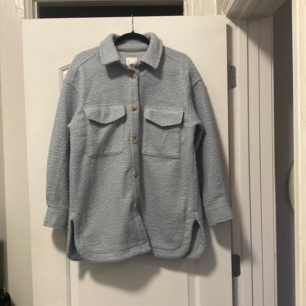 H&M Oversized Sherpa Shacket Shirt Jacket
